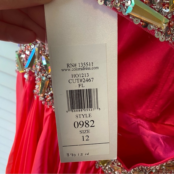 Colors Dress | NWT Bright Pink Sparkle Gem Dress | Size 12 - Picture 7 of 10